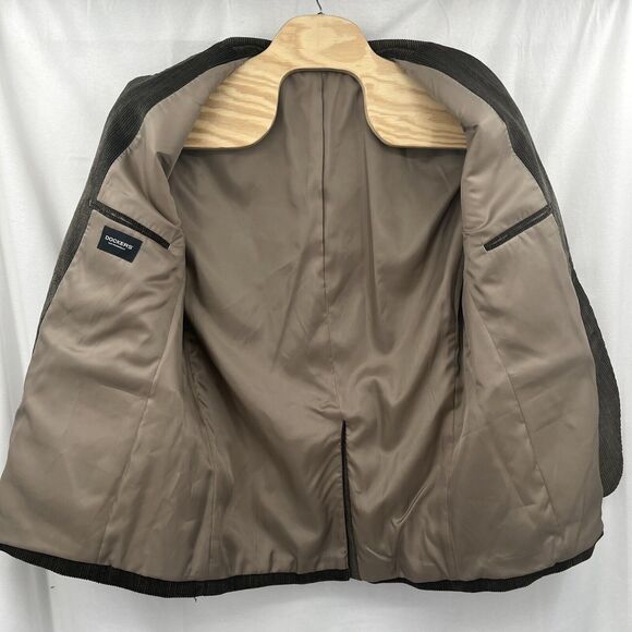 Dockers Corduroy Blazer Size 48R Brown Olive Brownlive Cotton Jacket 2 Button - Picture 3 of 6